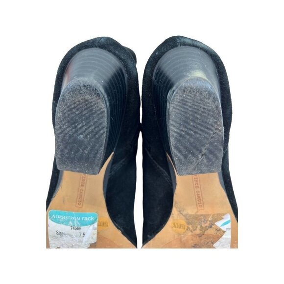 Vince Camuto Womens 7.5 Tricera Black Leather  Ankle  Booties Side‎ Zip - Picture 7 of 8